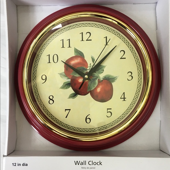 Rustic Apple Clock Kitchen Decor 12” Round - Picture 3 of 5
